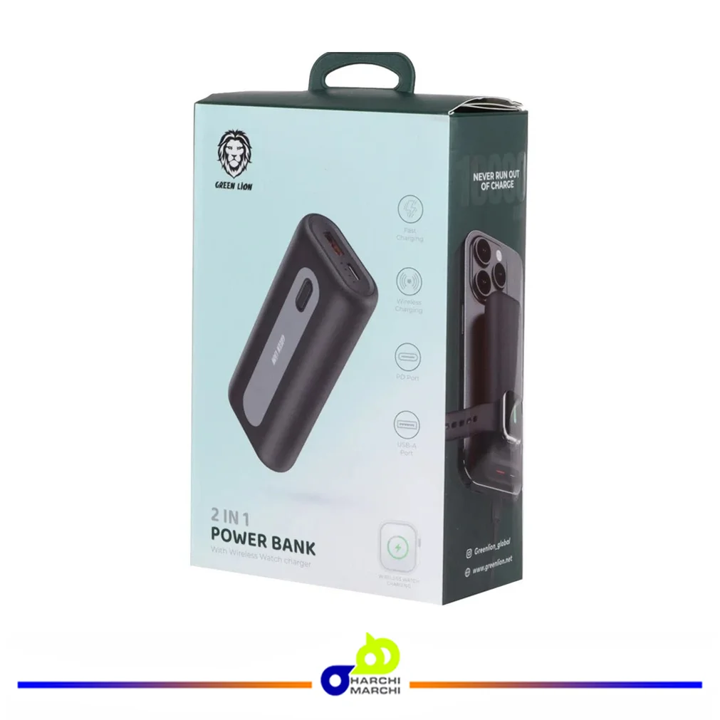 پاور بانک گرین لاین مدل 2in1 ظرفیت 10000 میلی آمپر ساعت