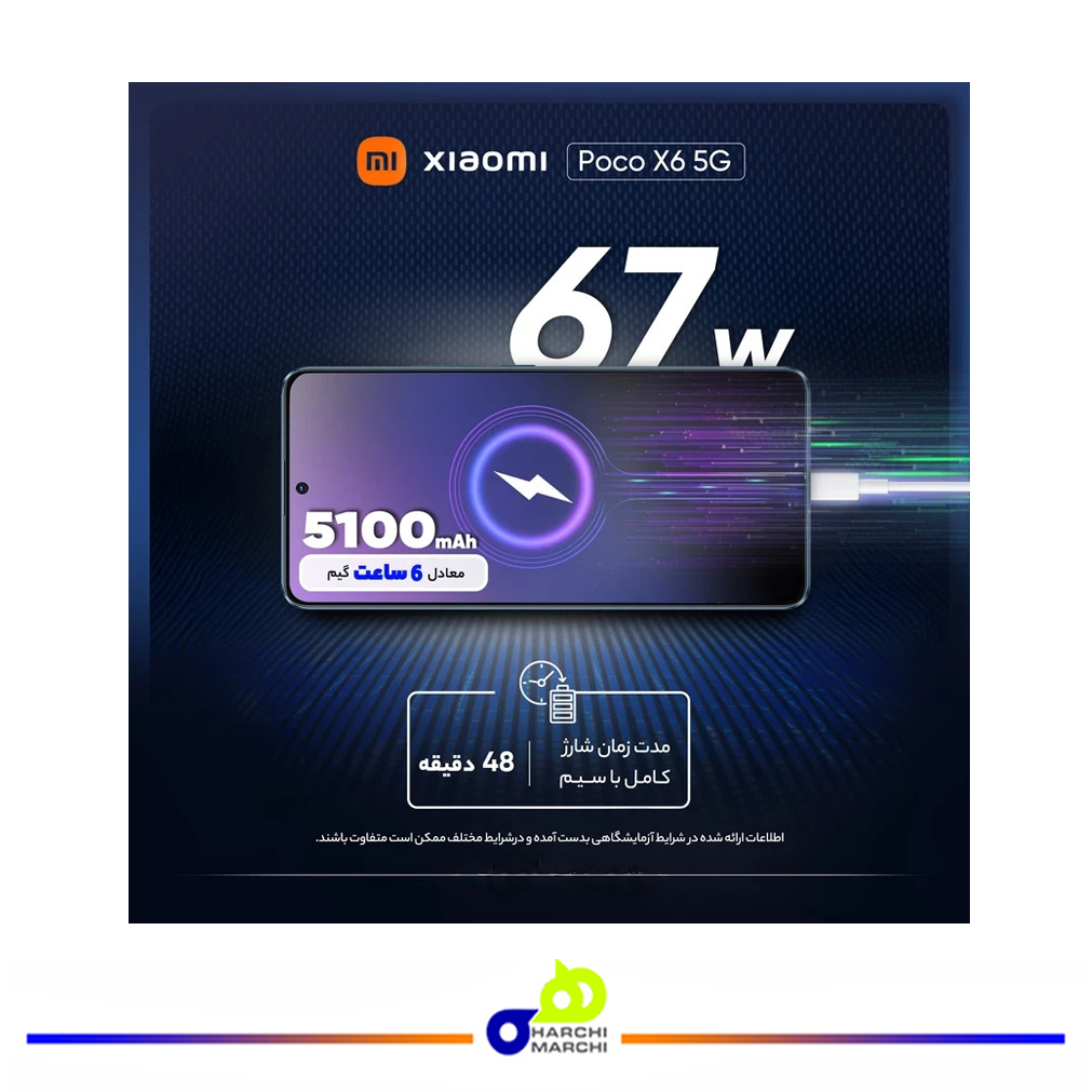 گوشی موبایل شیائومی مدل Poco X6 5G دو سیم کارت ظرفیت 256 گیگابایت و رم 8 گیگابایت