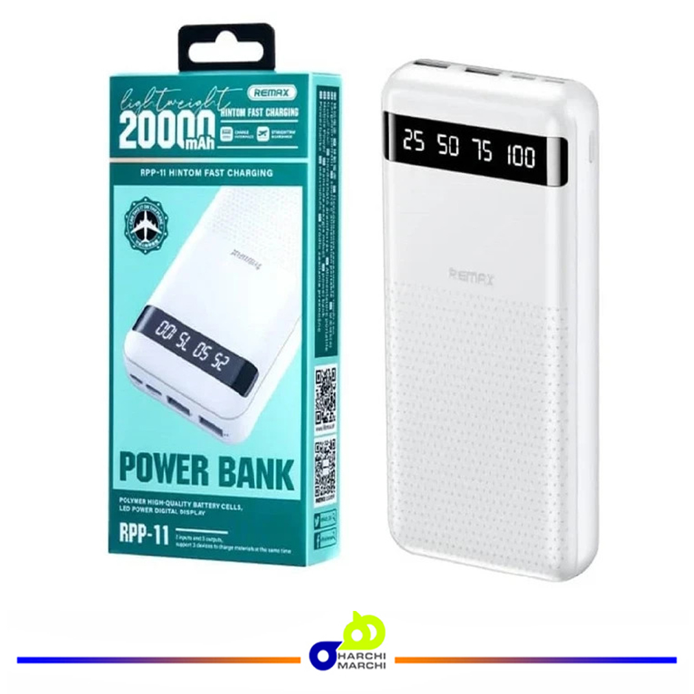 پاوربانک ریمکس مدل RPP 11 ظرفیت 20000 میلی آمپر ساعت