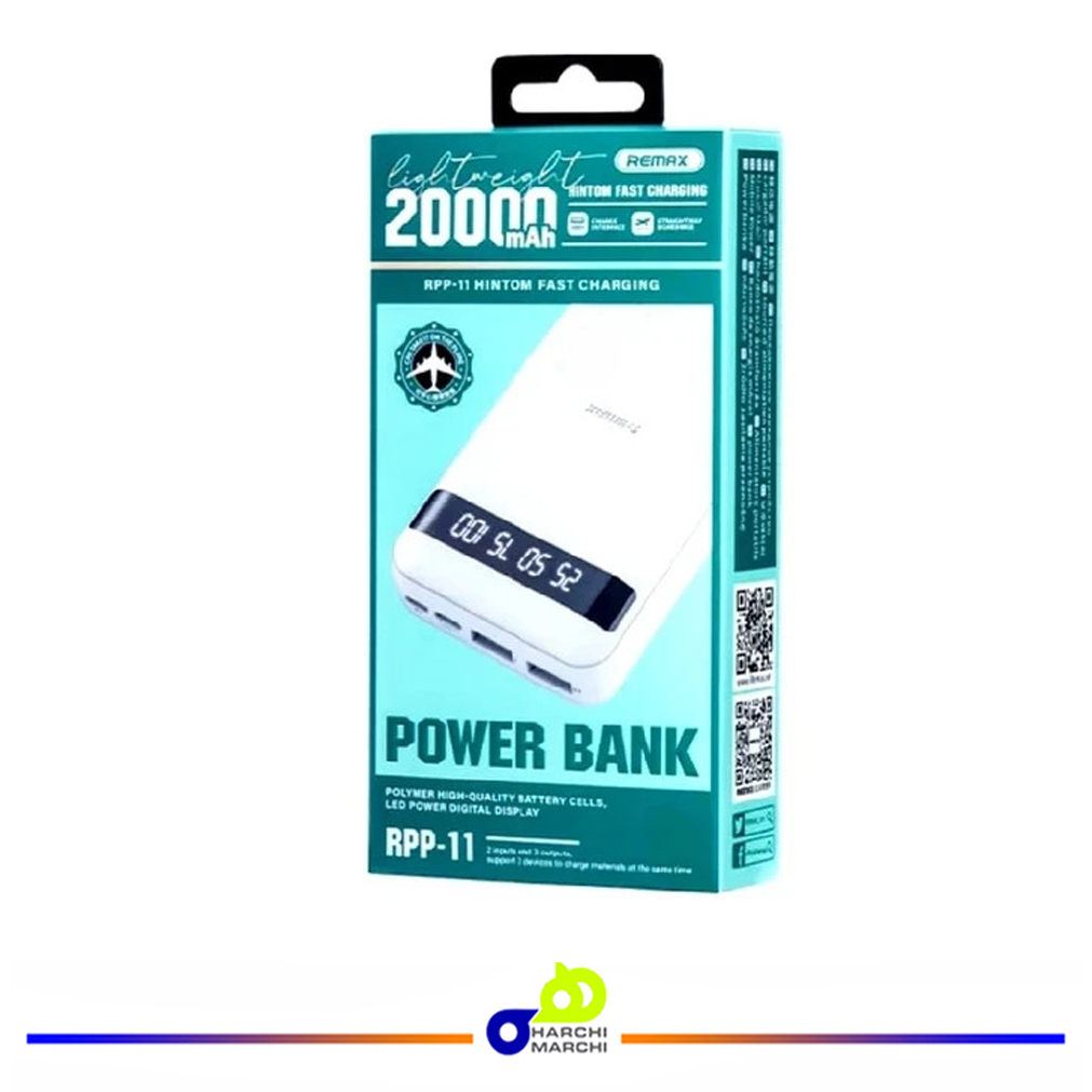 پاوربانک ریمکس مدل RPP 11 ظرفیت 20000 میلی آمپر ساعت