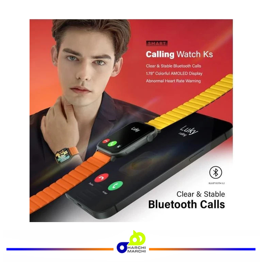 ساعت هوشمند کیسلکت مدل Kieslect Calling Watch Ks به همراه بند سیلیکونی مشکی
